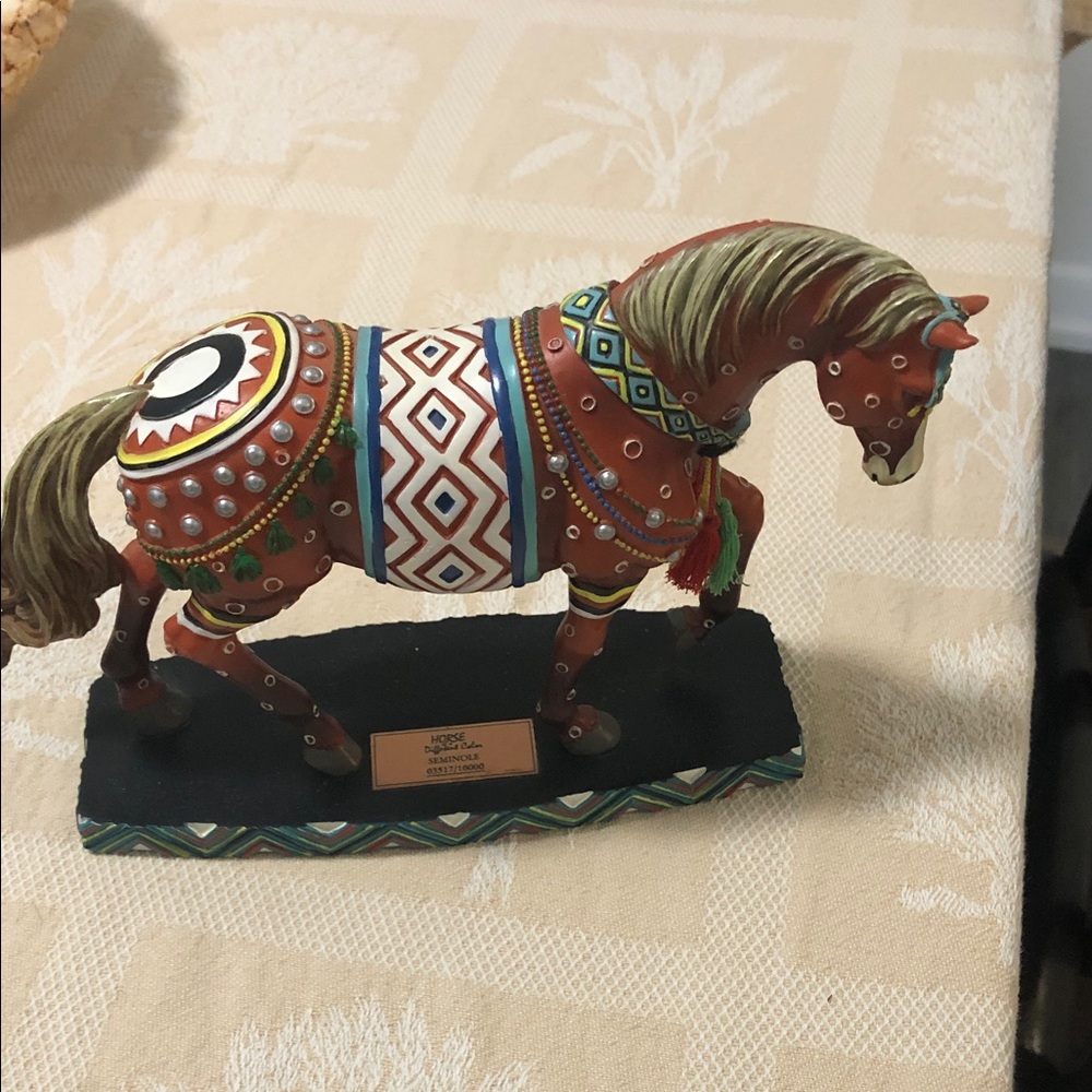 Decorative Painted Carousel Horse Figurine - Multicolor